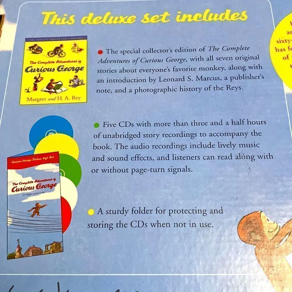 Curious George the little monkey man with the yellow hat Adventures Deluxe set